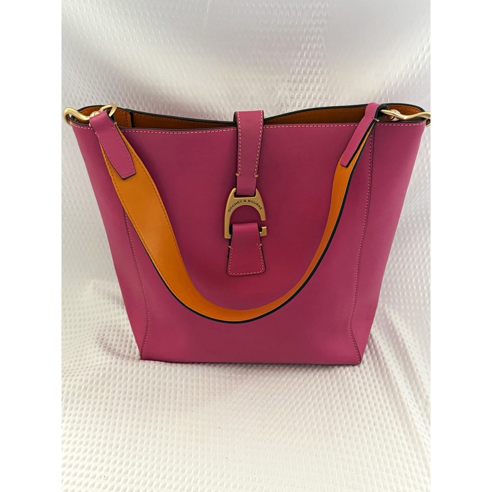 Dooney & Bourke Emerson Brynn Pink Bag Purse Gold Hardware Buckle Detach Strap